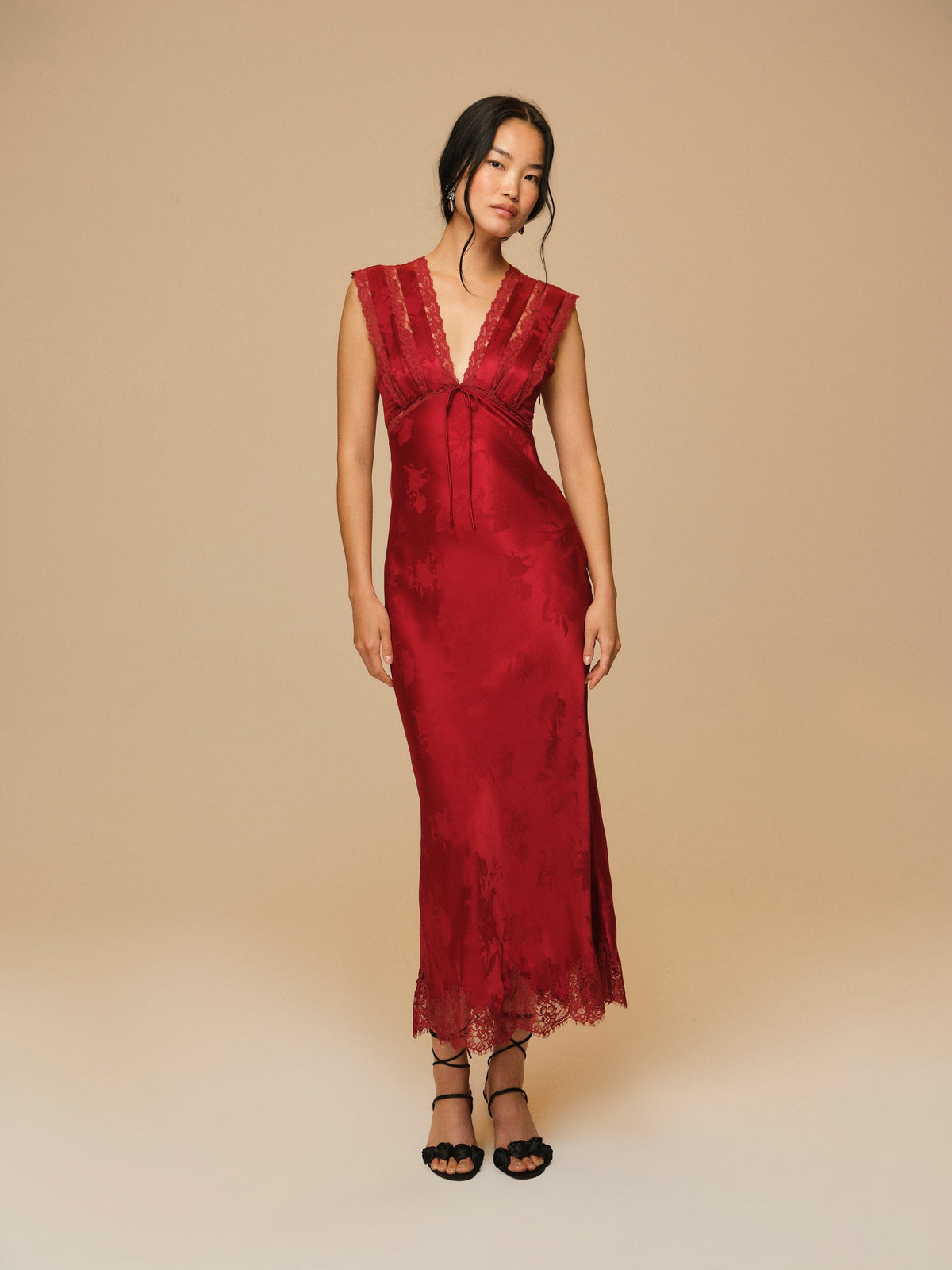 For Love & Lemons Adrift Satin Maxi Dress