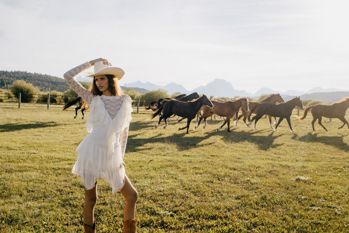 For Love & Lemons Layla Asymmetrical Mini Dress