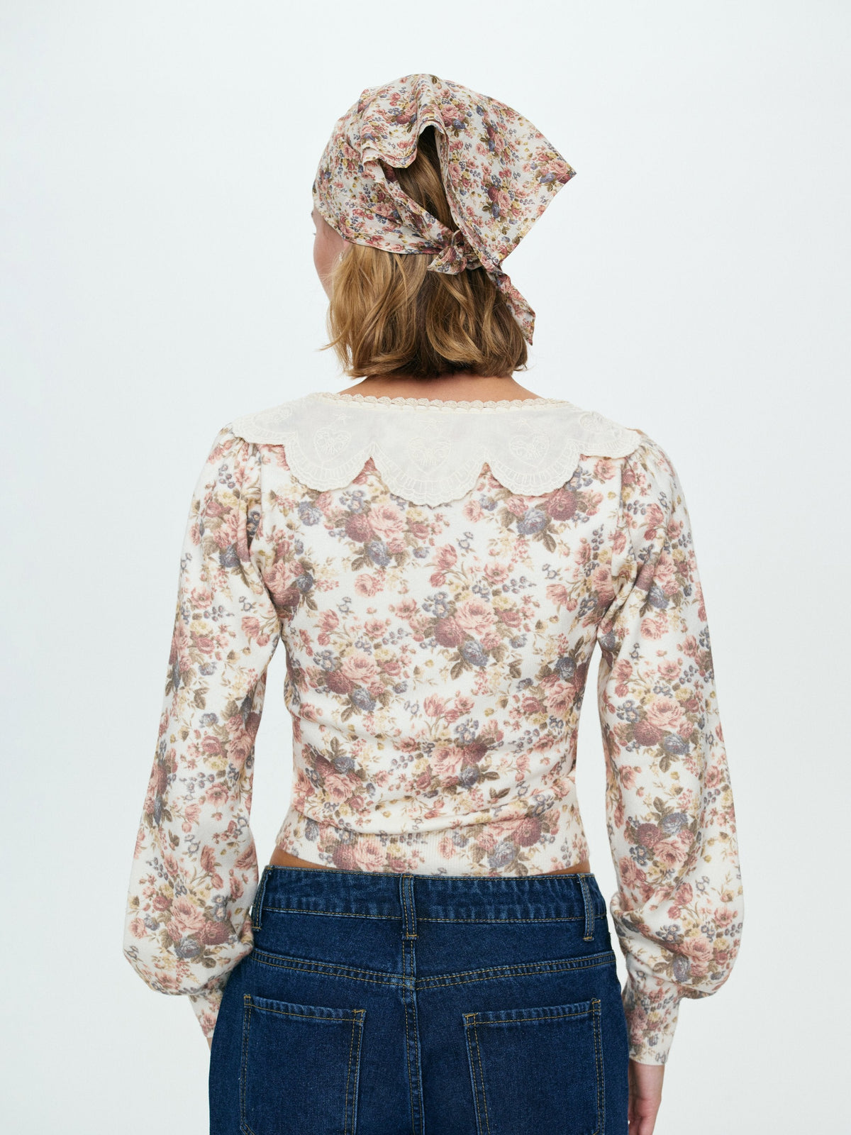 For Love & Lemons Betsy Floral Sweater