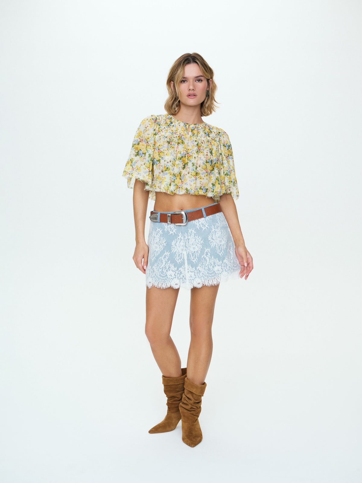 For Love & Lemons Della Denim Skort