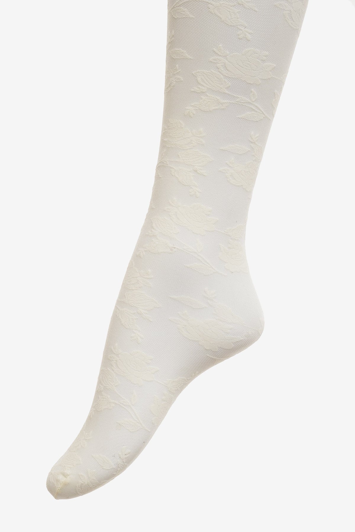 For Love & Lemons Floral Knit Tights