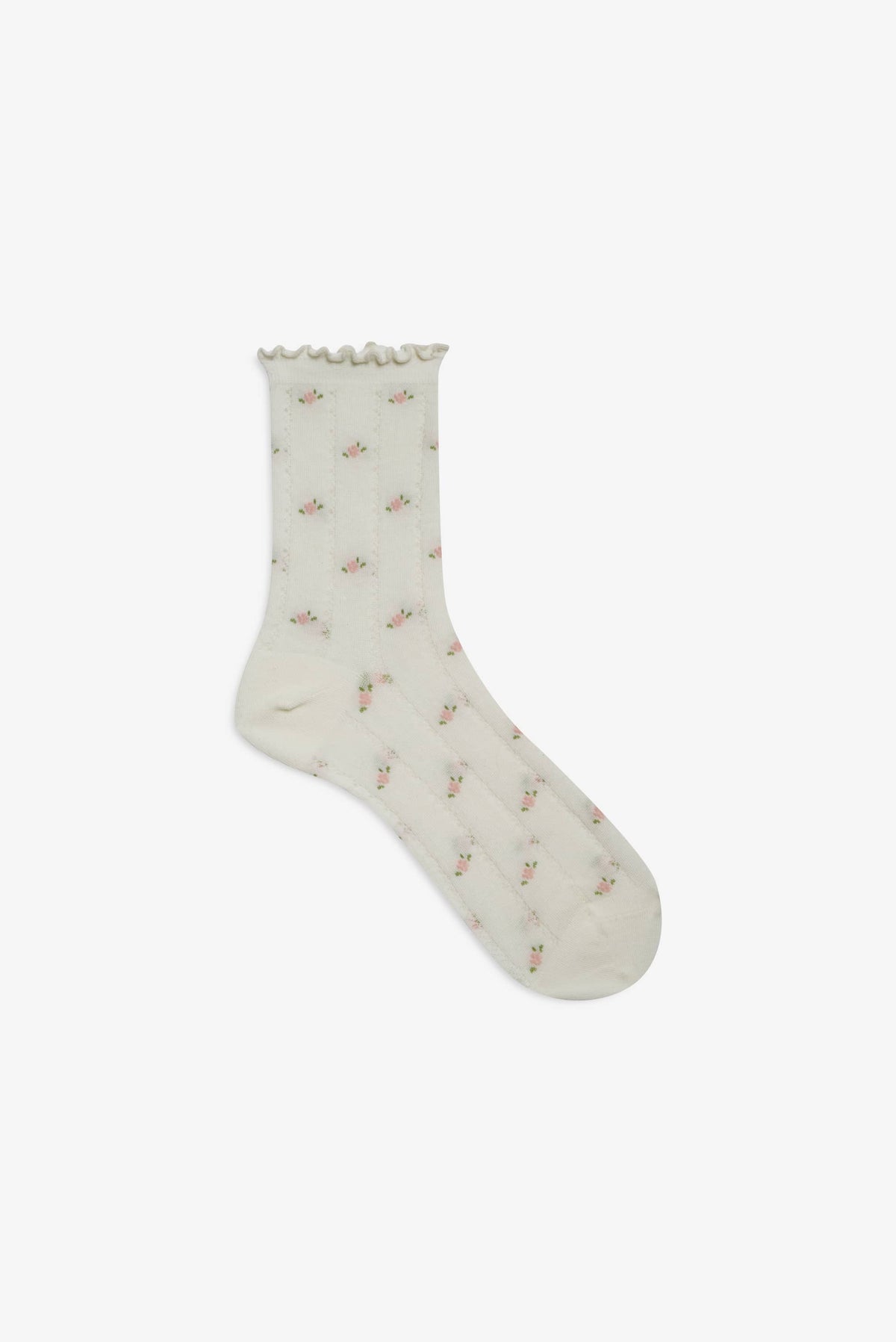 For Love & Lemons Pointelle Floral Crew Socks