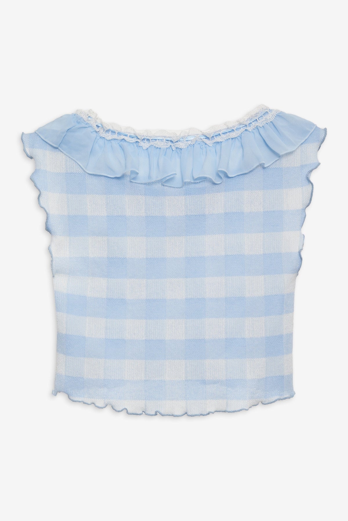 For Love & Lemons Brushed Gingham Knit Top