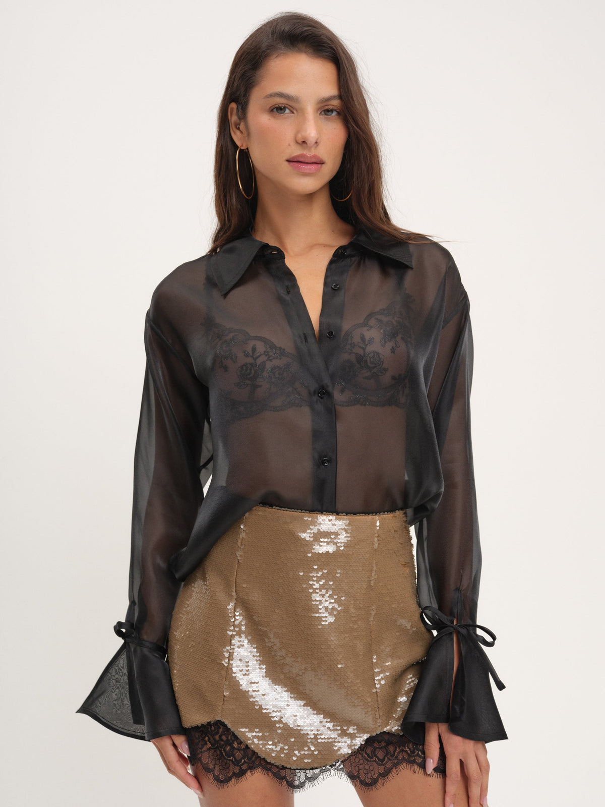 For Love & Lemons Sylvie Sequin Mini Skirt