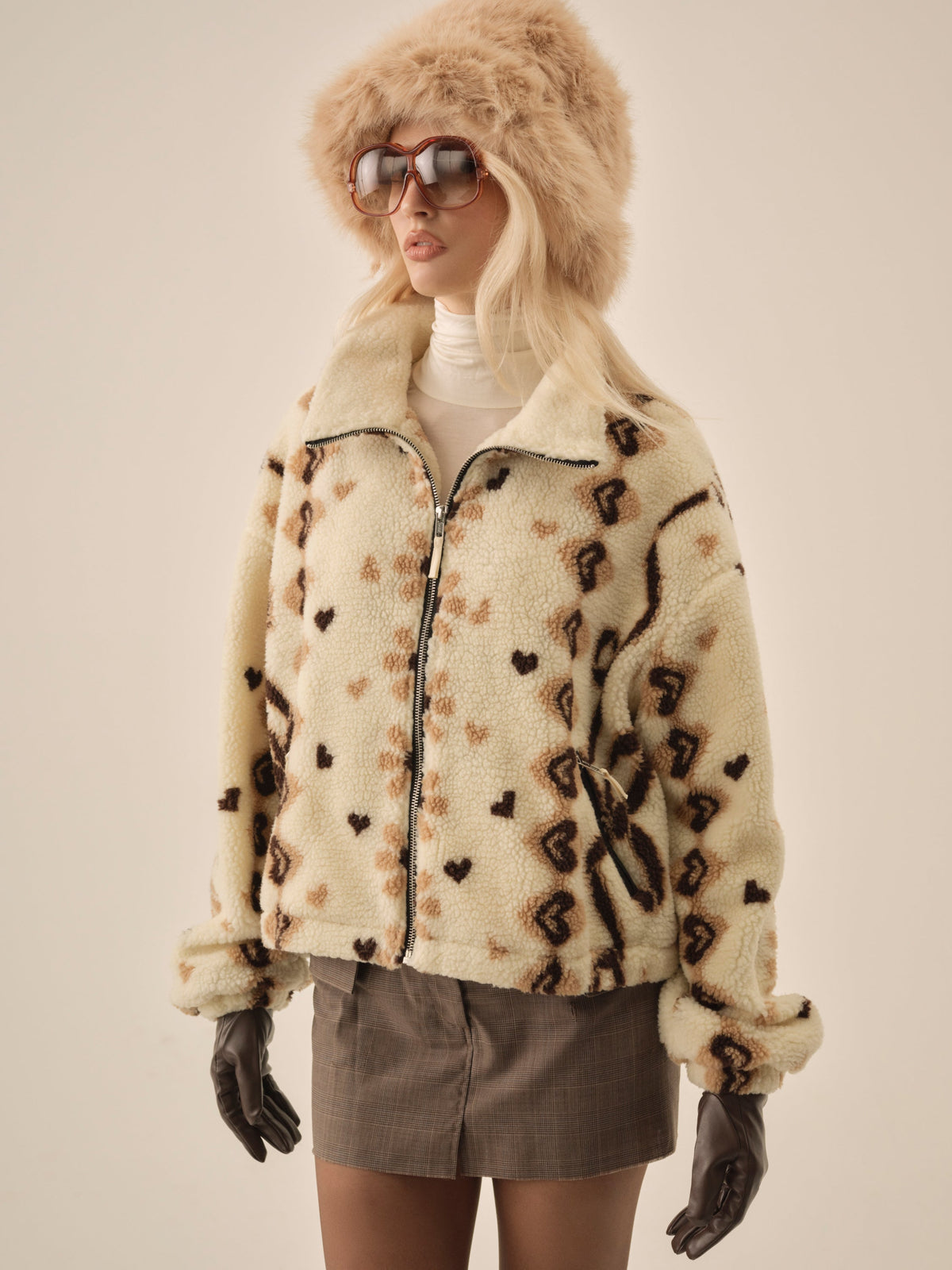 For Love & Lemons Betty Sherpa Zip Up