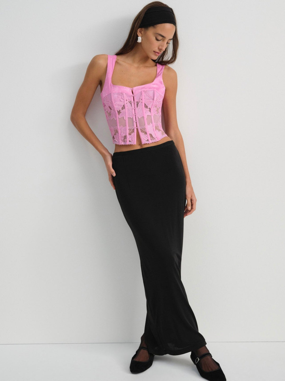 For Love & Lemons Maye Embroidered Bustier