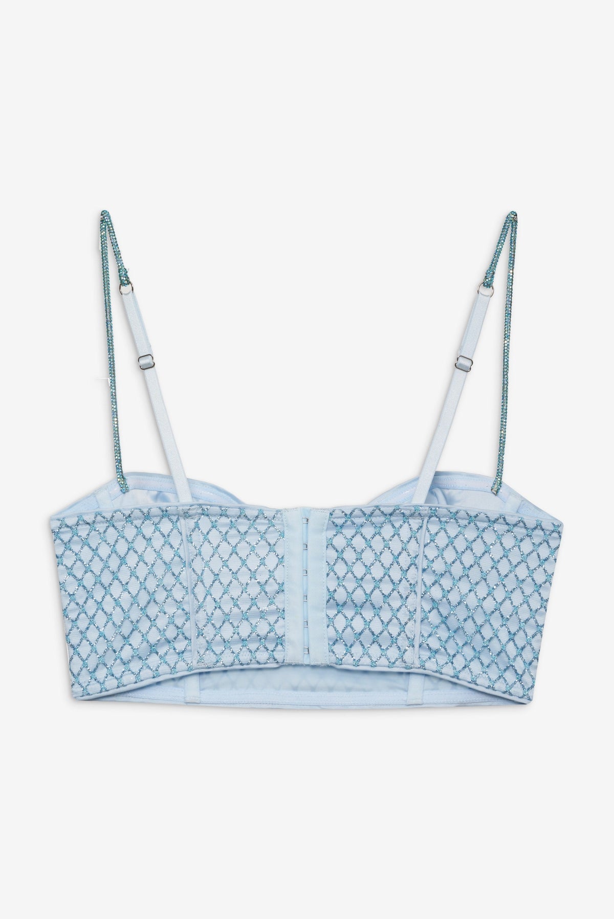 For Love & Lemons Glitter Grid Bustier Top