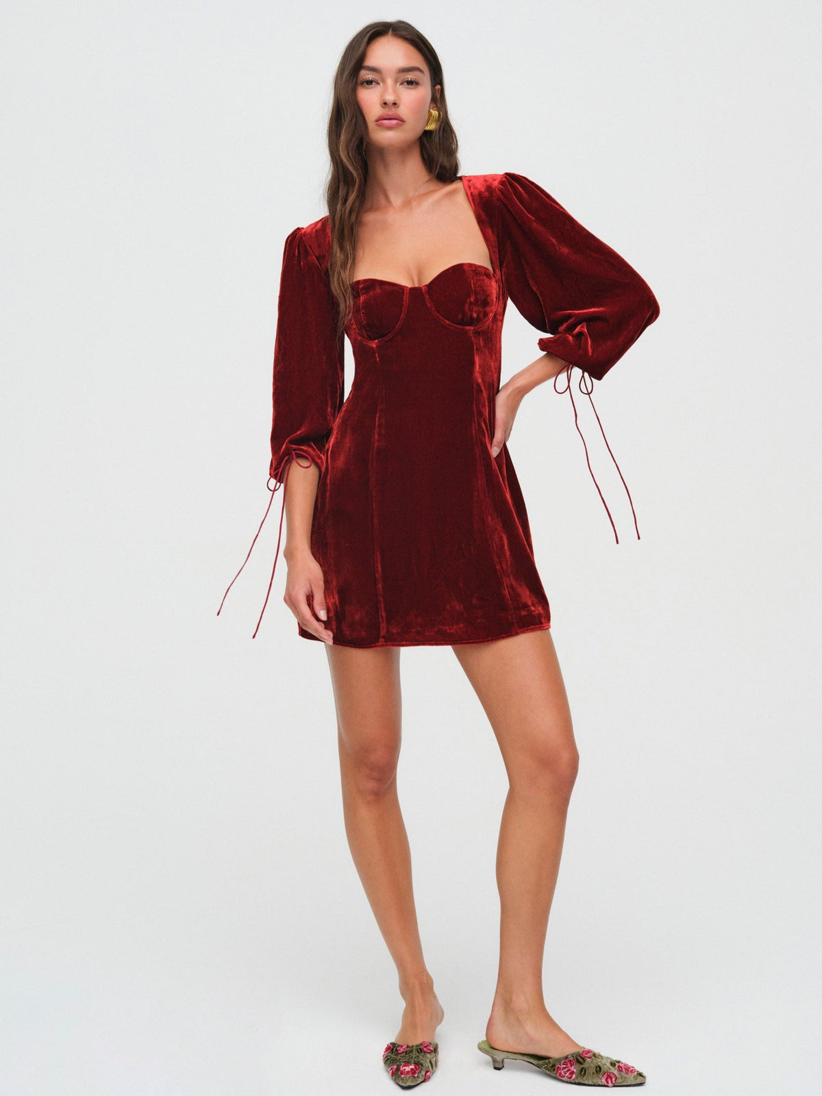 For Love & Lemons Nadine Velvet Mini Dress