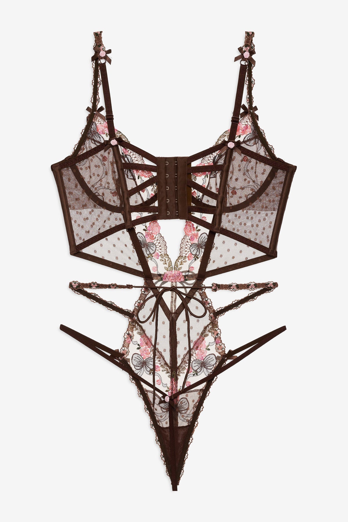 For Love & Lemons Runaway Bows Bodysuit