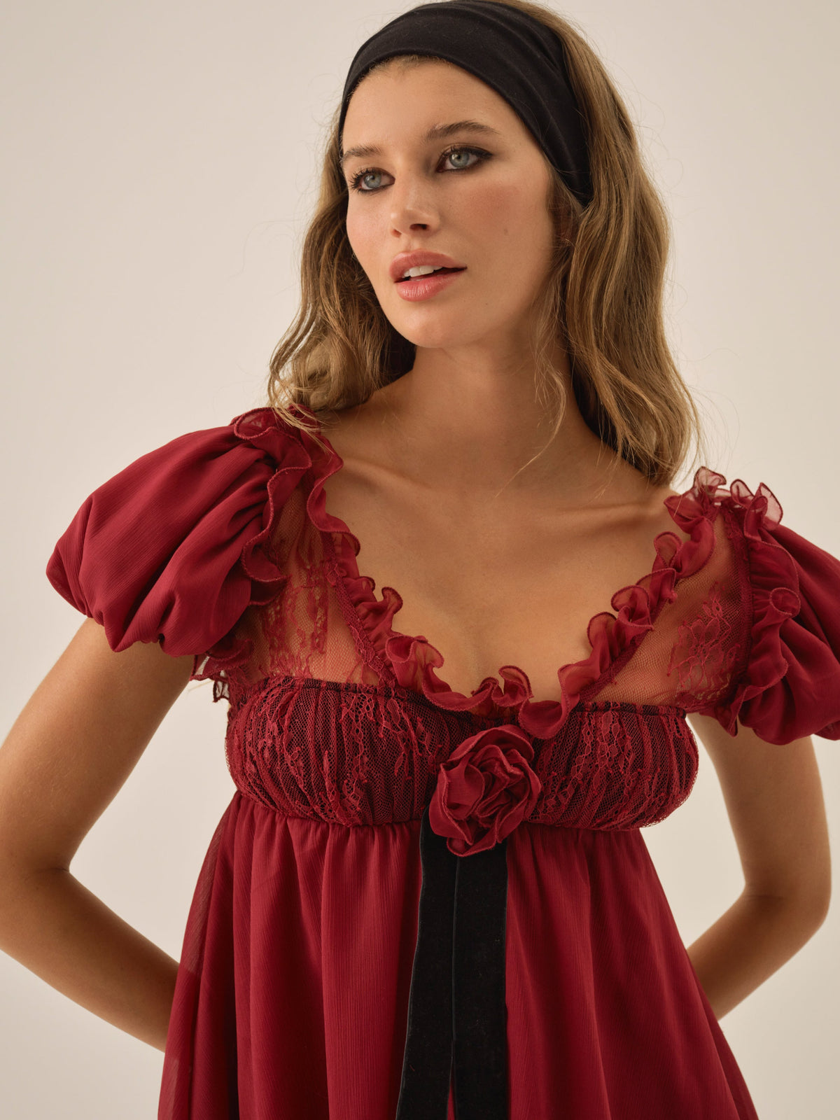 For Love & Lemons Claudine Chiffon Mini Dress