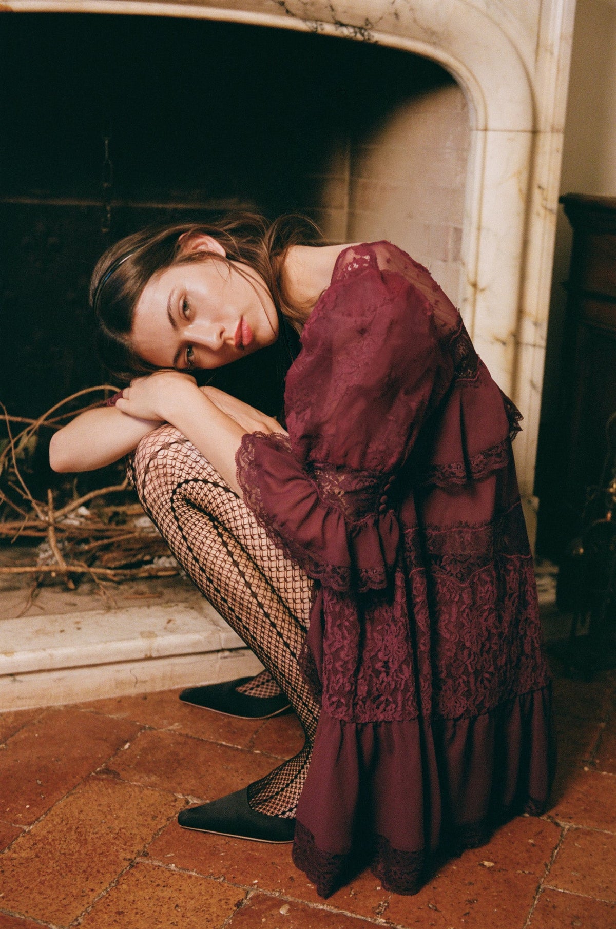 For Love & Lemons Elara Lace Puff Sleeve Mini Dress
