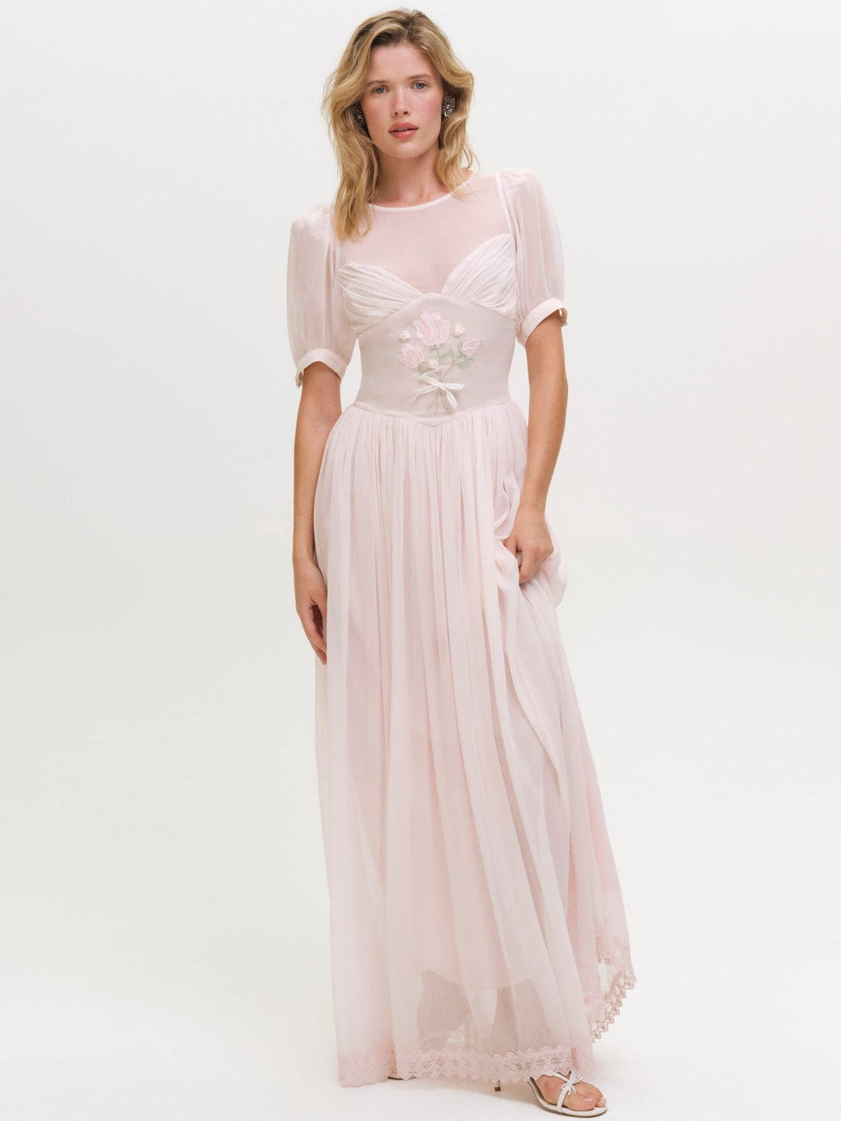 For Love & Lemons Rae Rose Maxi Dress
