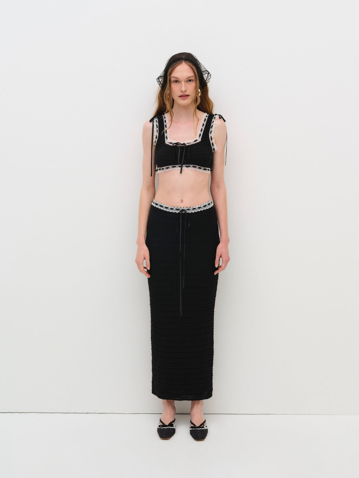 For Love & Lemons Mayfair Crochet Crop Top