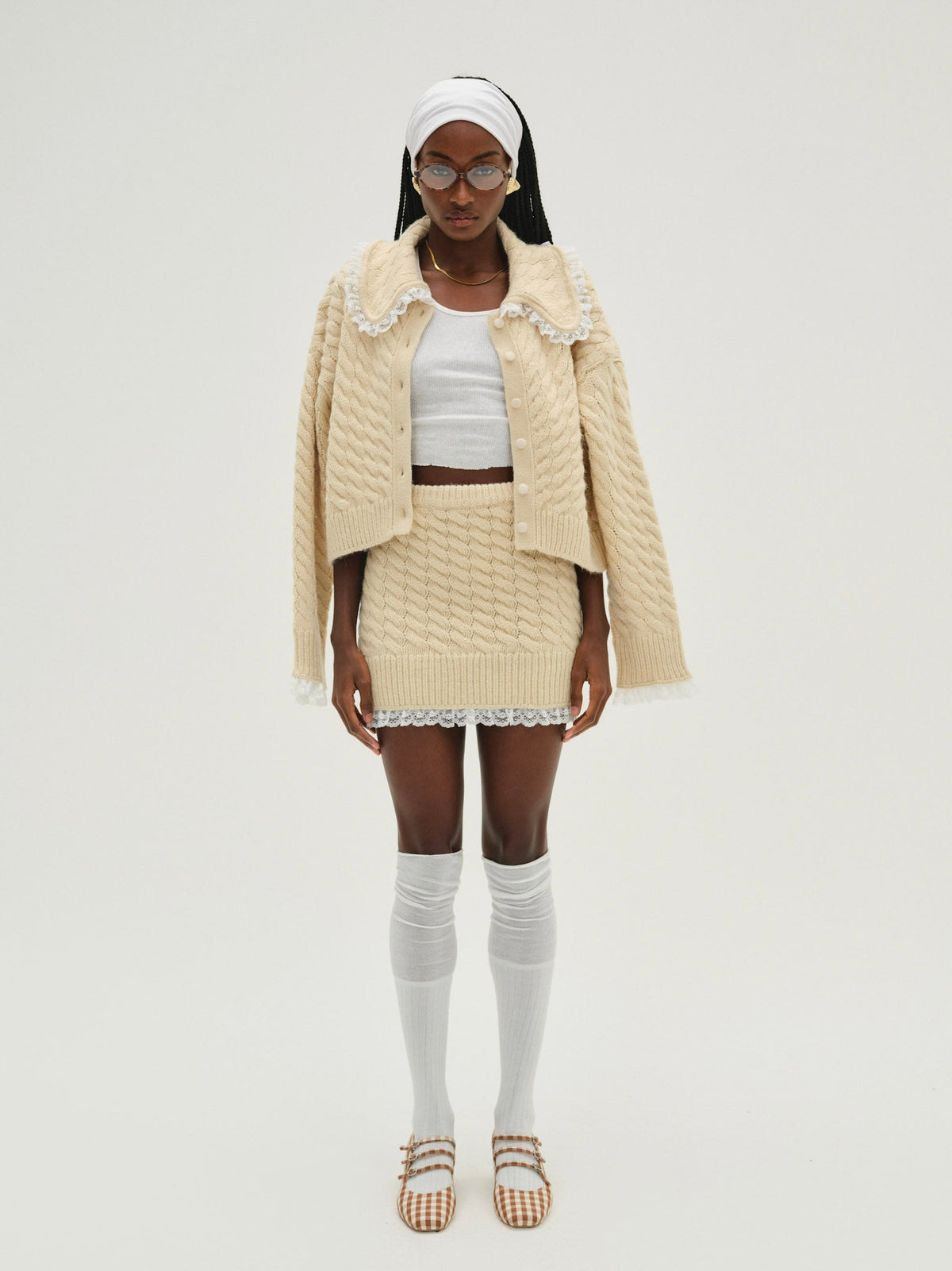 For Love & Lemons Milana Knit Mini Skirt