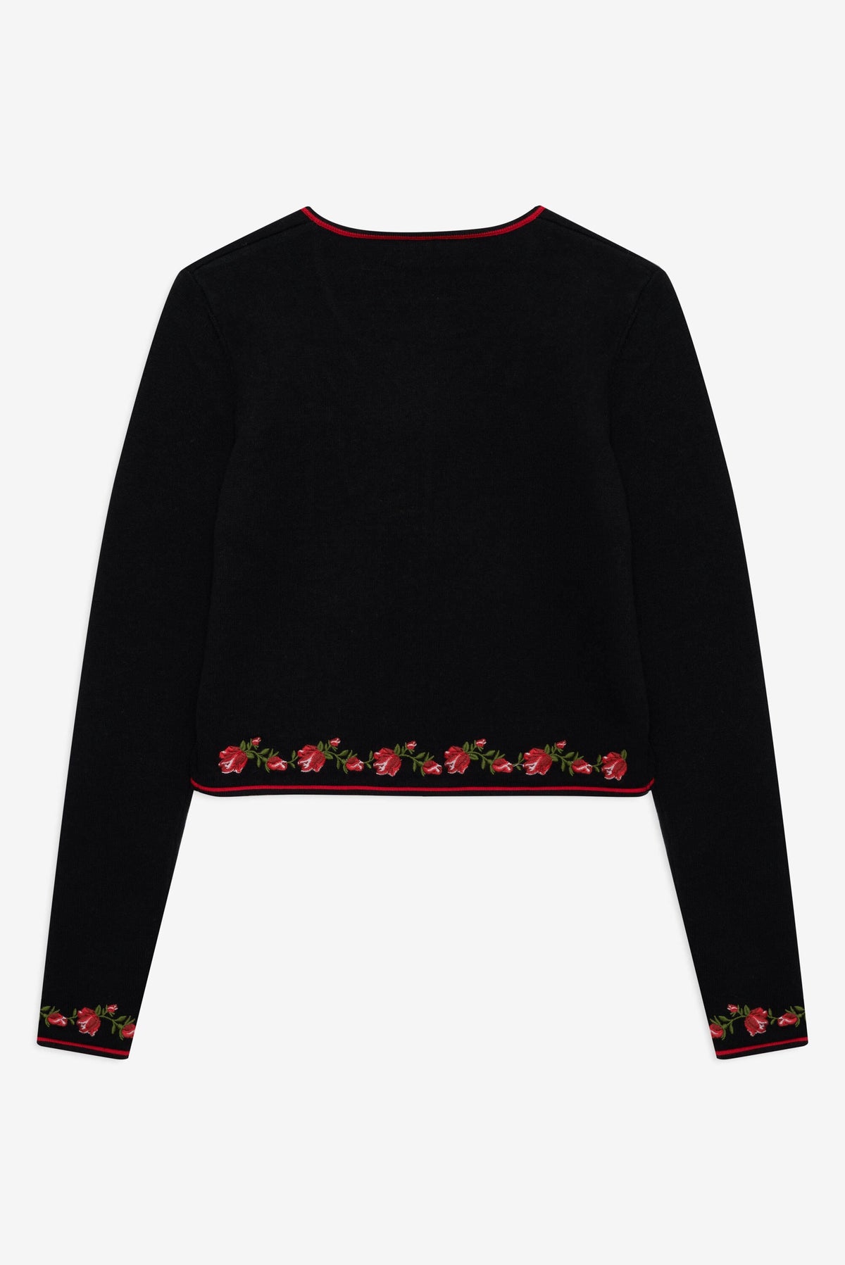 For Love & Lemons Rose Waltz Embroidered Knit Cardigan
