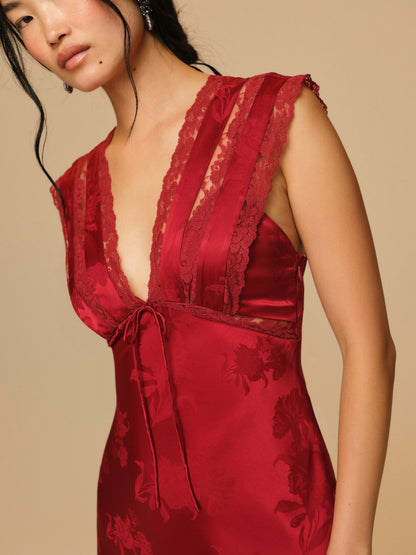 For Love & Lemons Adrift Satin Maxi Dress