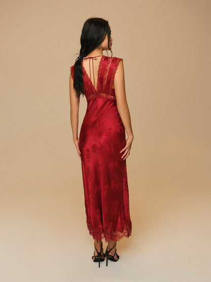For Love & Lemons Adrift Satin Maxi Dress