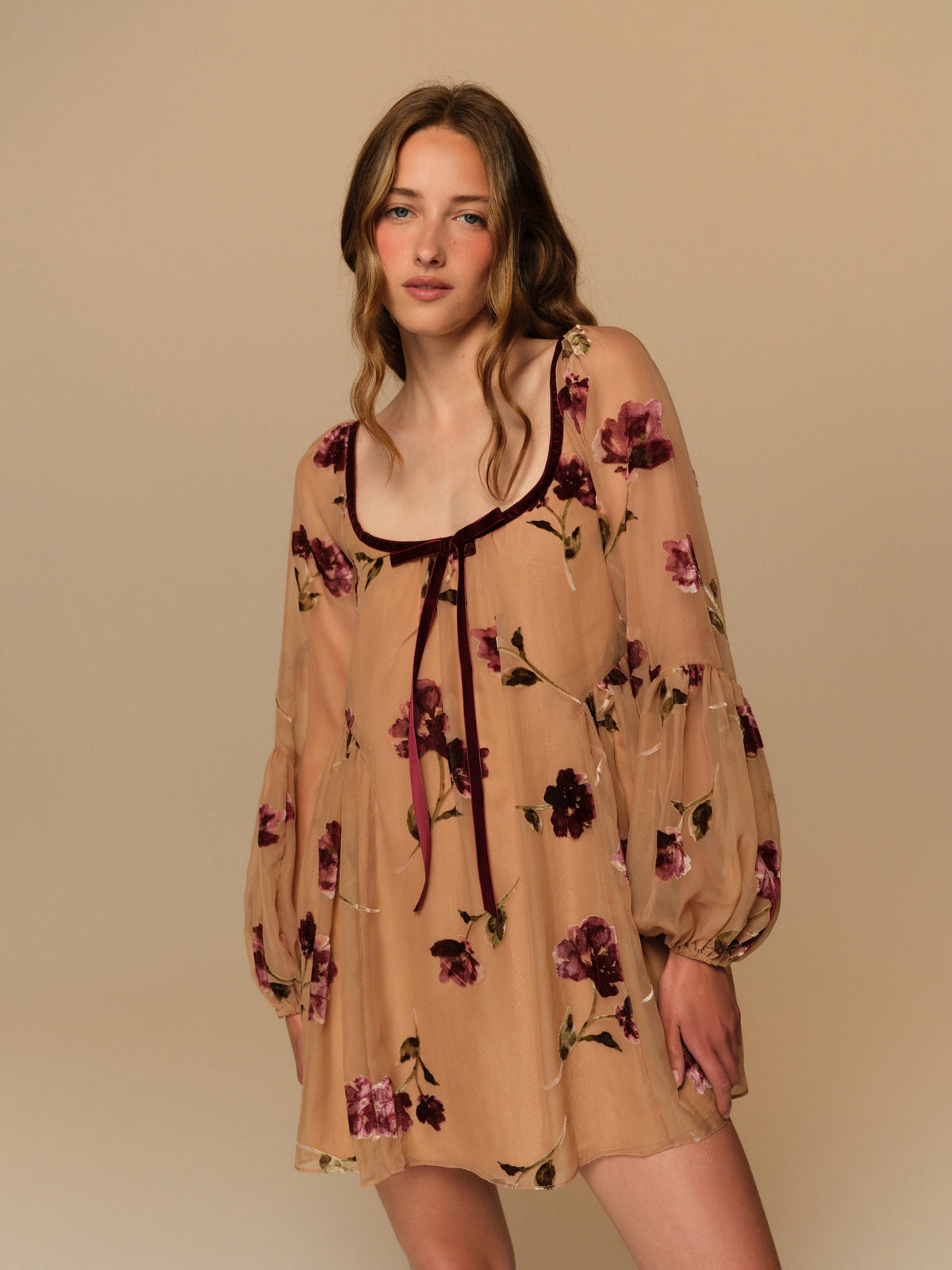 For Love & Lemons Flora Velvet Mini Dress