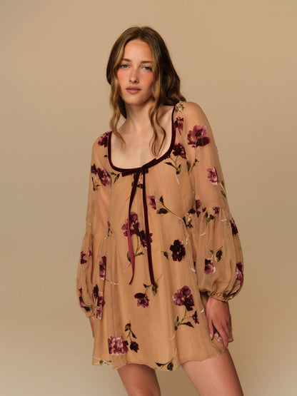 For Love & Lemons Flora Velvet Mini Dress