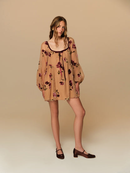 For Love & Lemons Flora Velvet Mini Dress