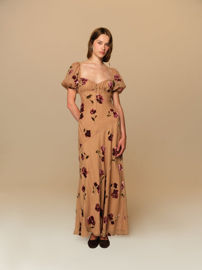 For Love & Lemons Flora Velvet Maxi Dress