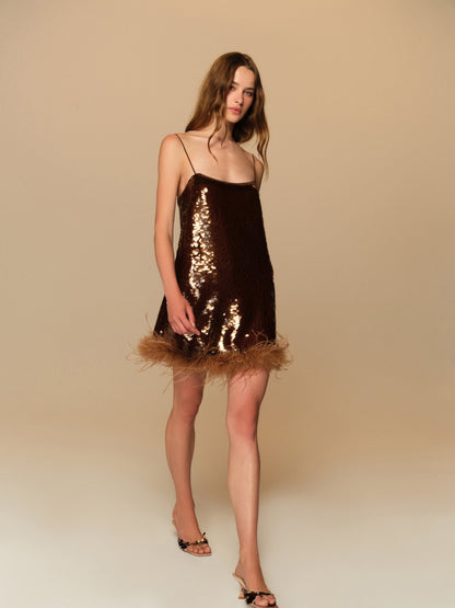 For Love & Lemons Goldie Sequin Mini Dress