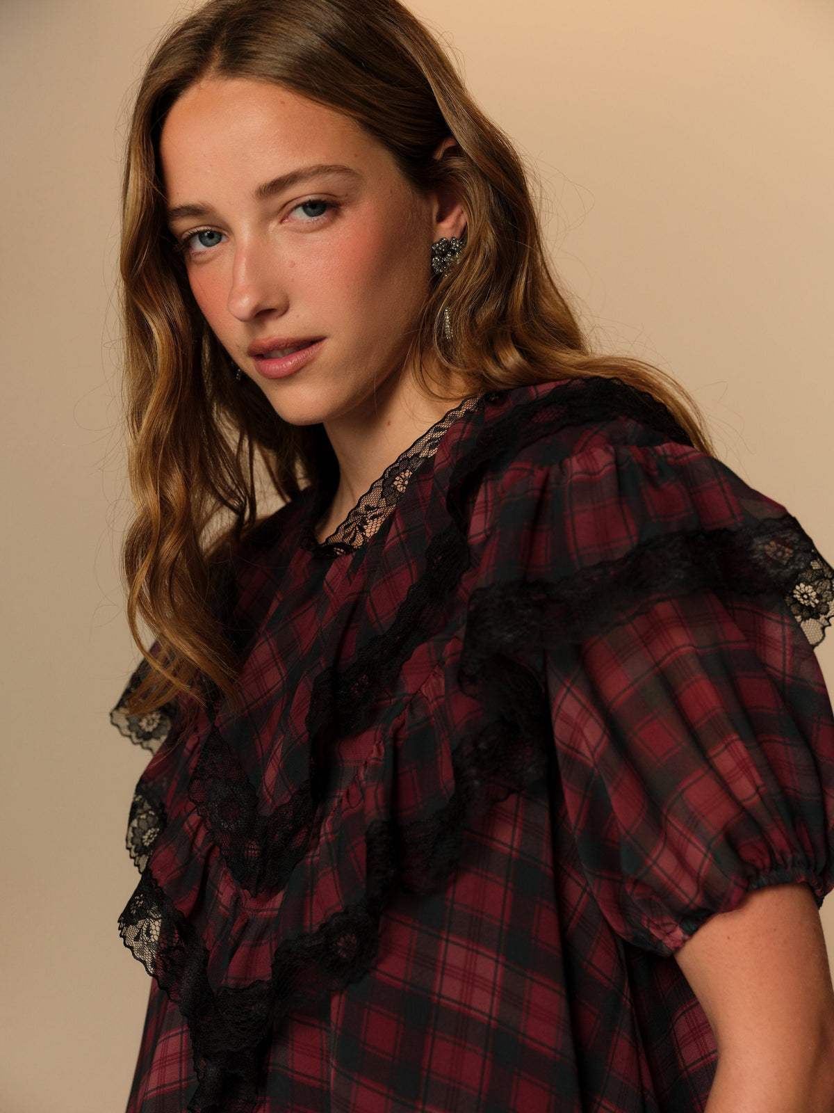 For Love & Lemons Jules Plaid Mini Dress
