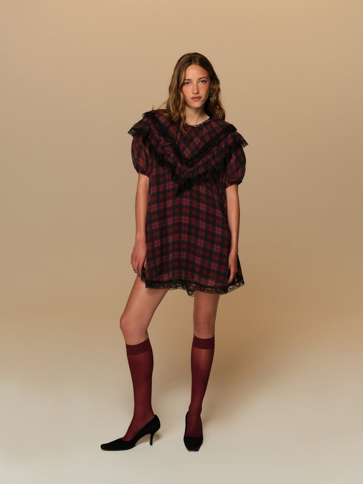 For Love & Lemons Jules Plaid Mini Dress