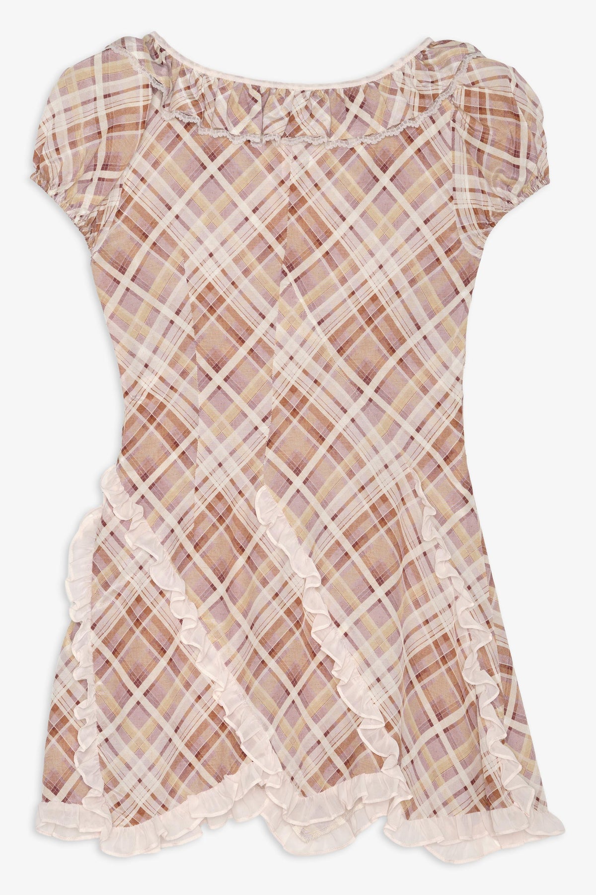 For Love & Lemons Poet Plaid Mini Dress