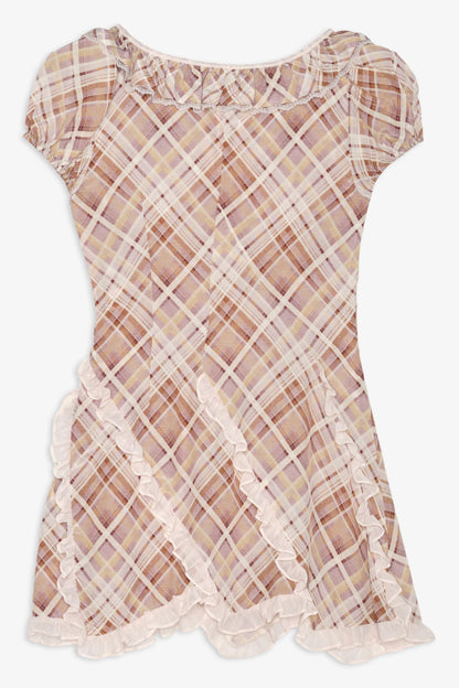For Love & Lemons Poet Plaid Mini Dress