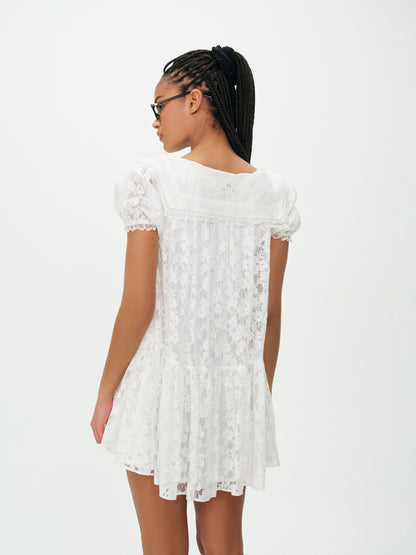 For Love & Lemons Ditsy Petal Babydoll Mini Dress