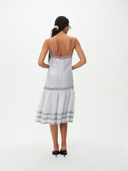 For Love & Lemons Piper Polka Dot Midi Dress