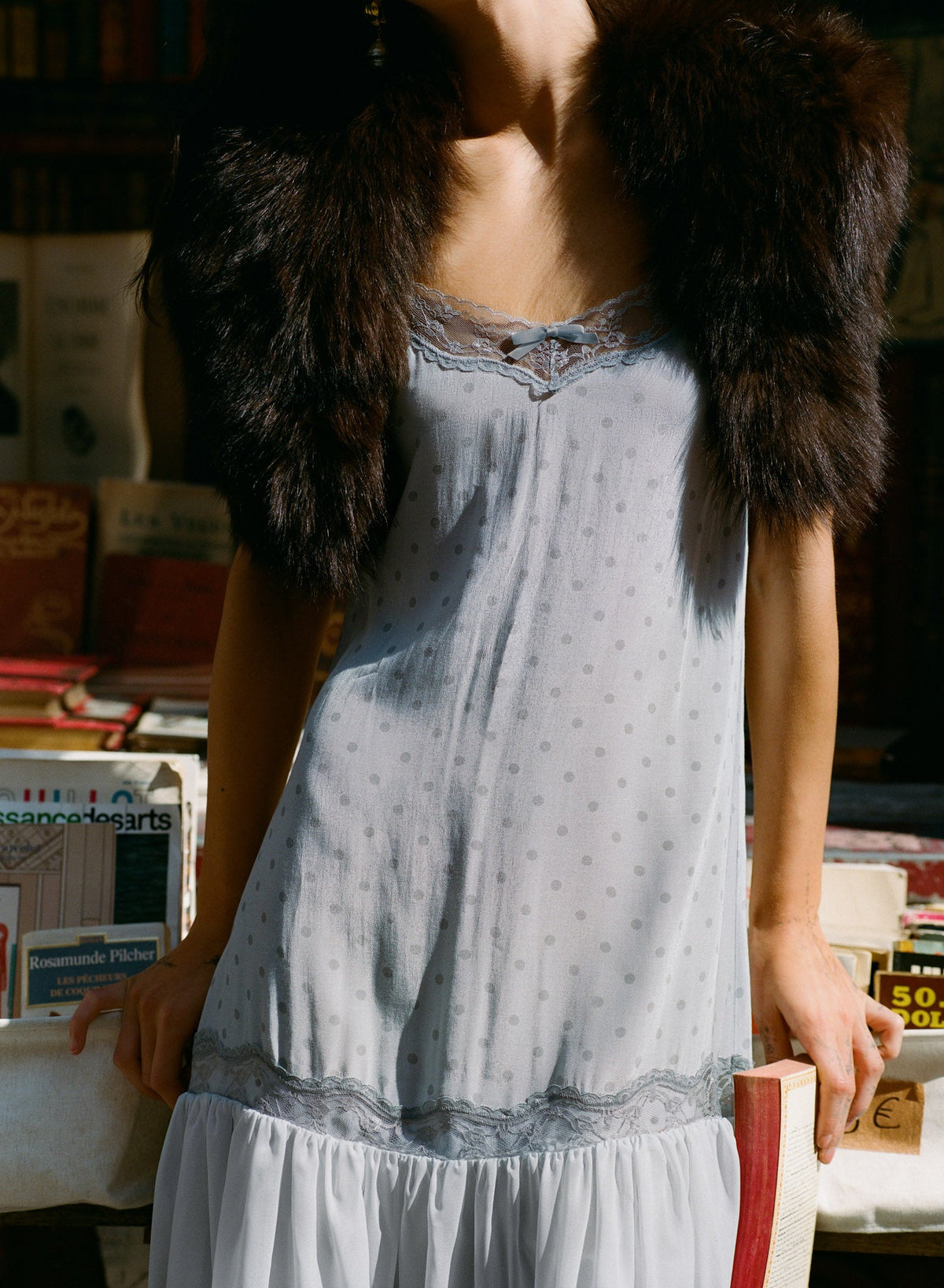 For Love & Lemons Piper Polka Dot Midi Dress
