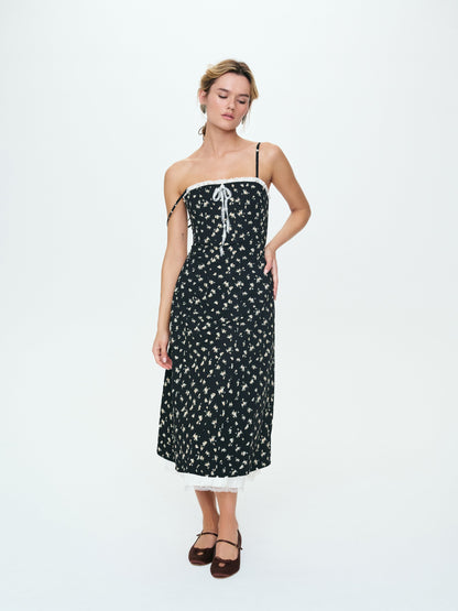 For Love & Lemons Baby Bows Patchwork Midi Dress