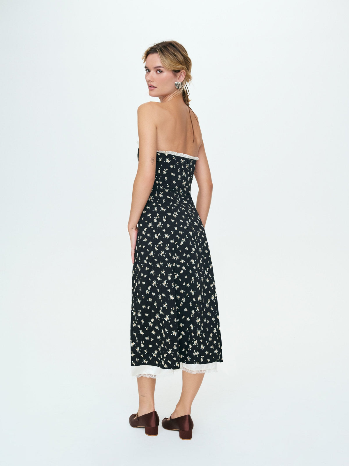 For Love & Lemons Baby Bows Patchwork Midi Dress
