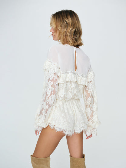 For Love & Lemons Country Rose Lace Romper