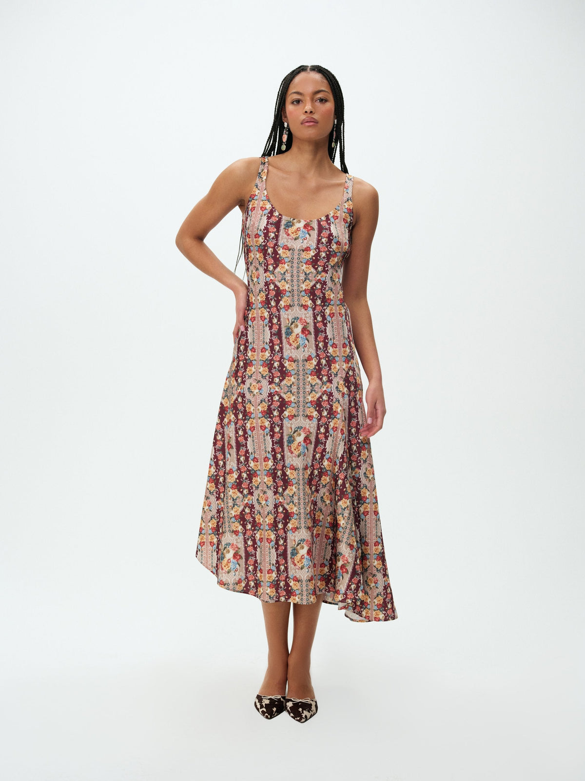 For Love & Lemons Maple Rose Midi Dress