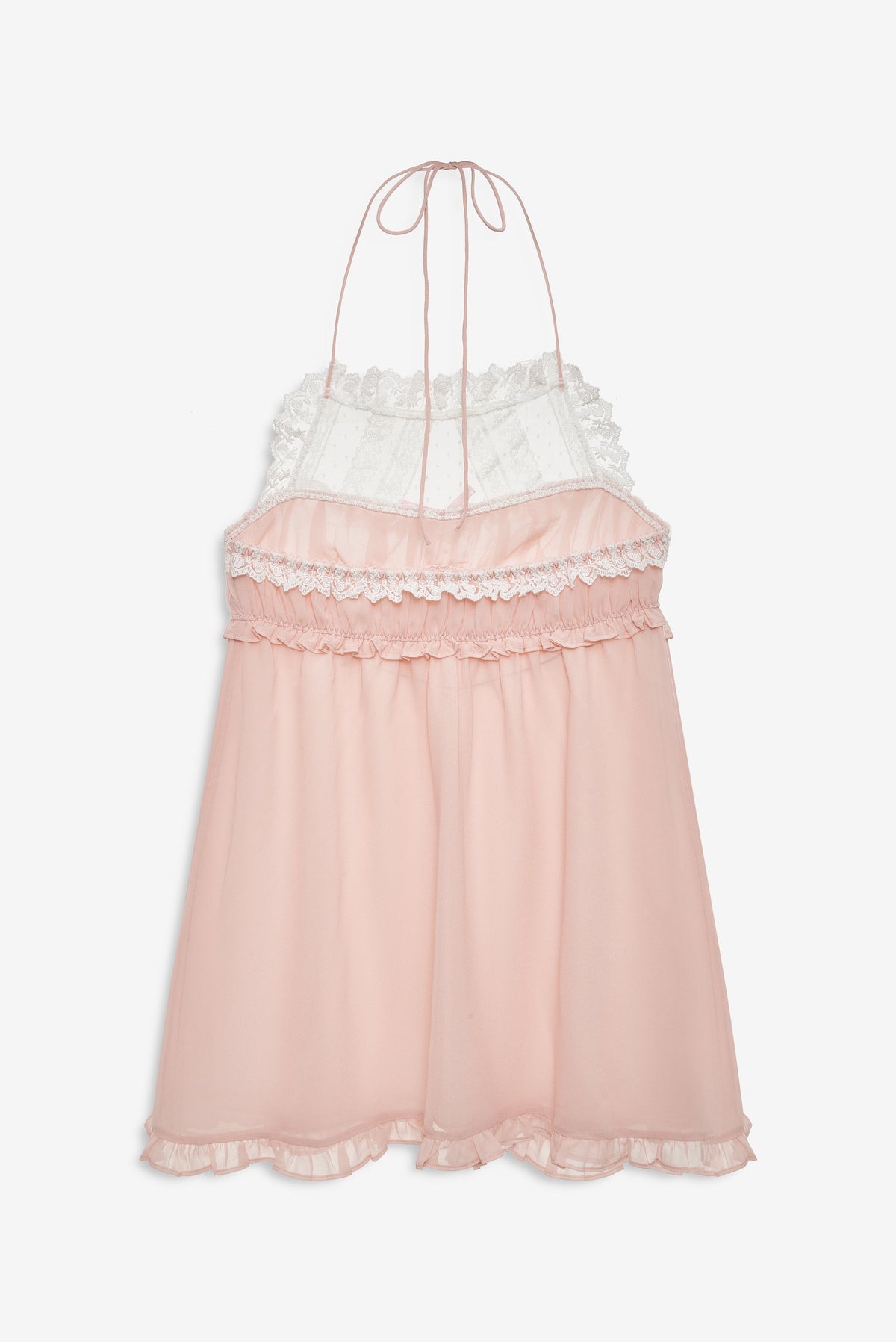 For Love & Lemons Layered Lace Halter Slip Dress