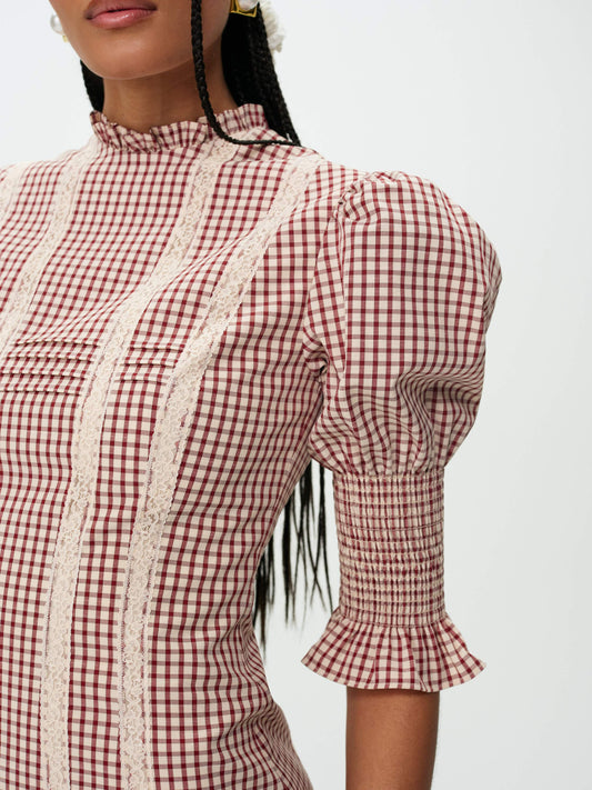 For Love & Lemons Annie Gingham Mini Dress