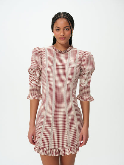 For Love & Lemons Annie Gingham Mini Dress