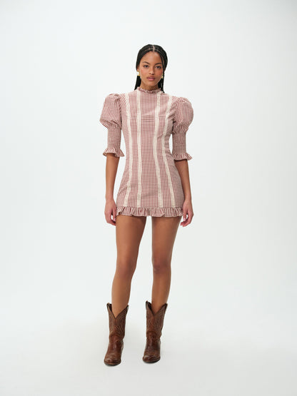 For Love & Lemons Annie Gingham Mini Dress