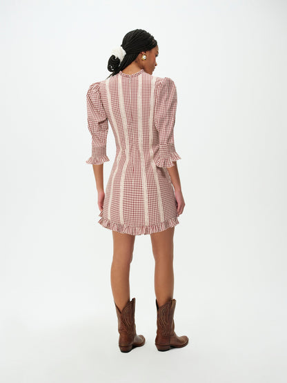 For Love & Lemons Annie Gingham Mini Dress