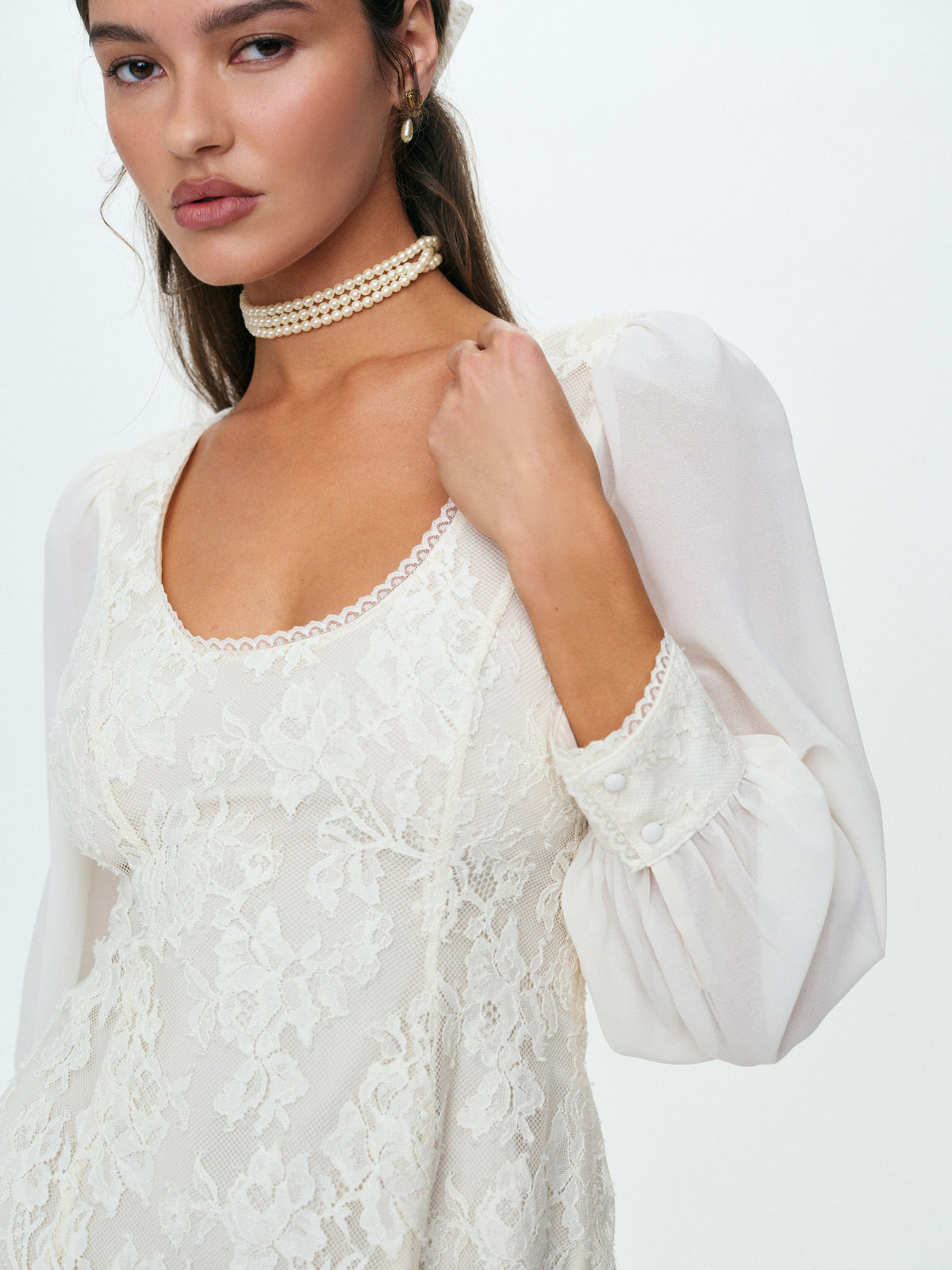 For Love & Lemons Rosa Long Sleeve Mini Dress