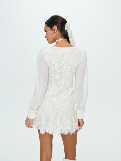 For Love & Lemons Rosa Long Sleeve Mini Dress