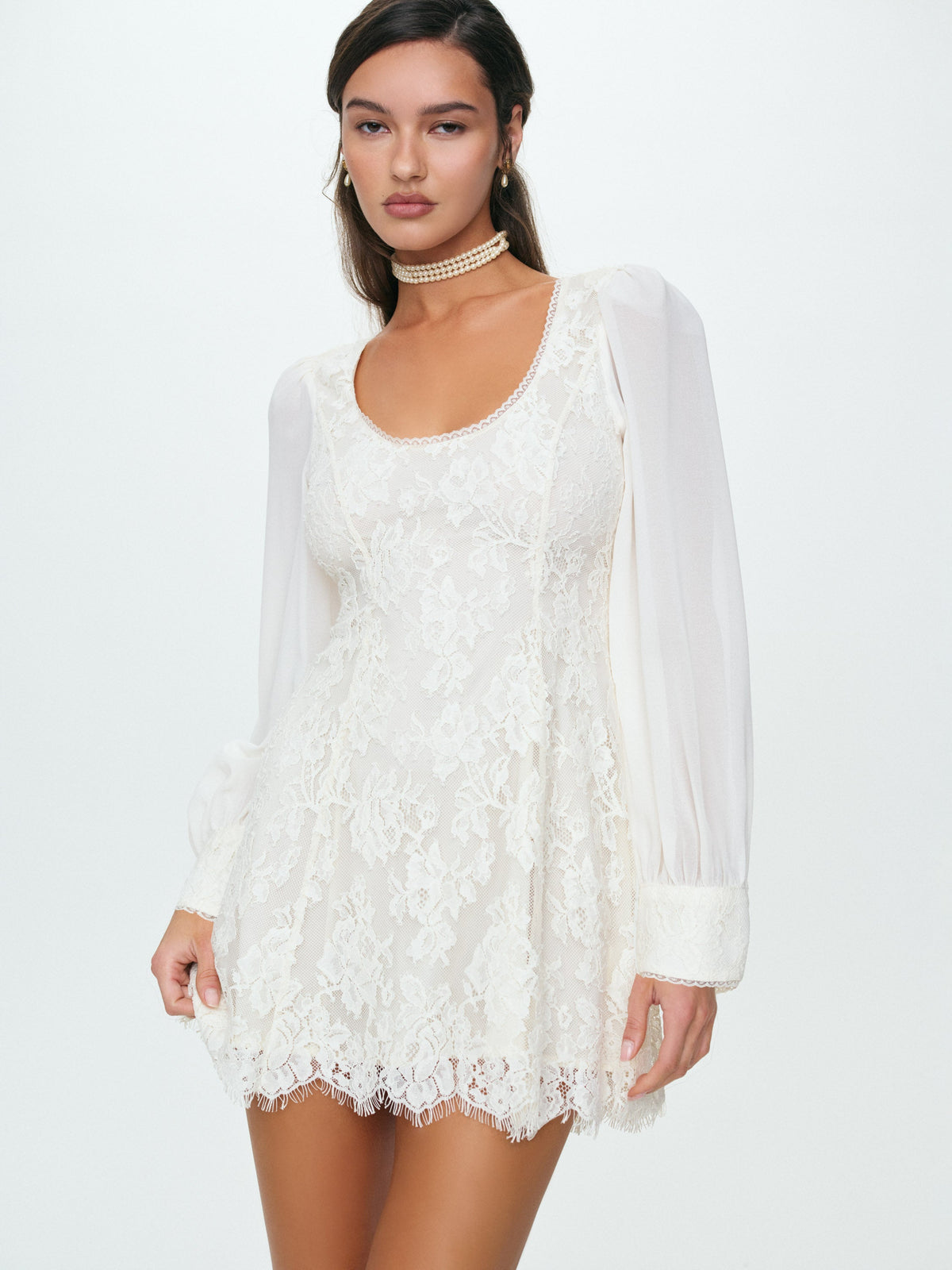 For Love & Lemons Rosa Long Sleeve Mini Dress