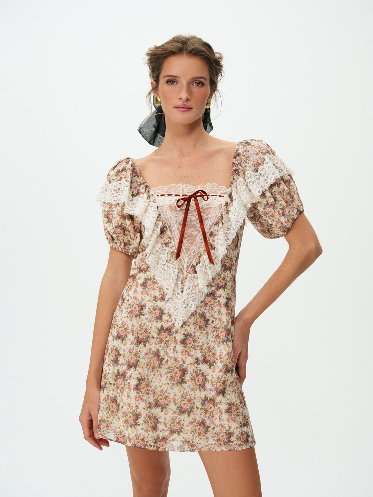 For Love & Lemons Betsy Floral Mini Dress