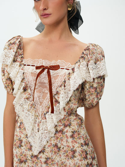 For Love & Lemons Betsy Floral Mini Dress