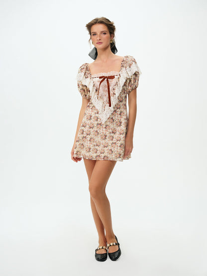 For Love & Lemons Betsy Floral Mini Dress