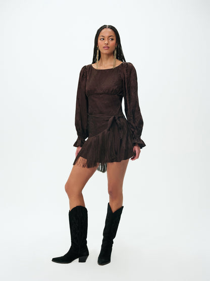 For Love & Lemons Sierra Fringe Mini Dress