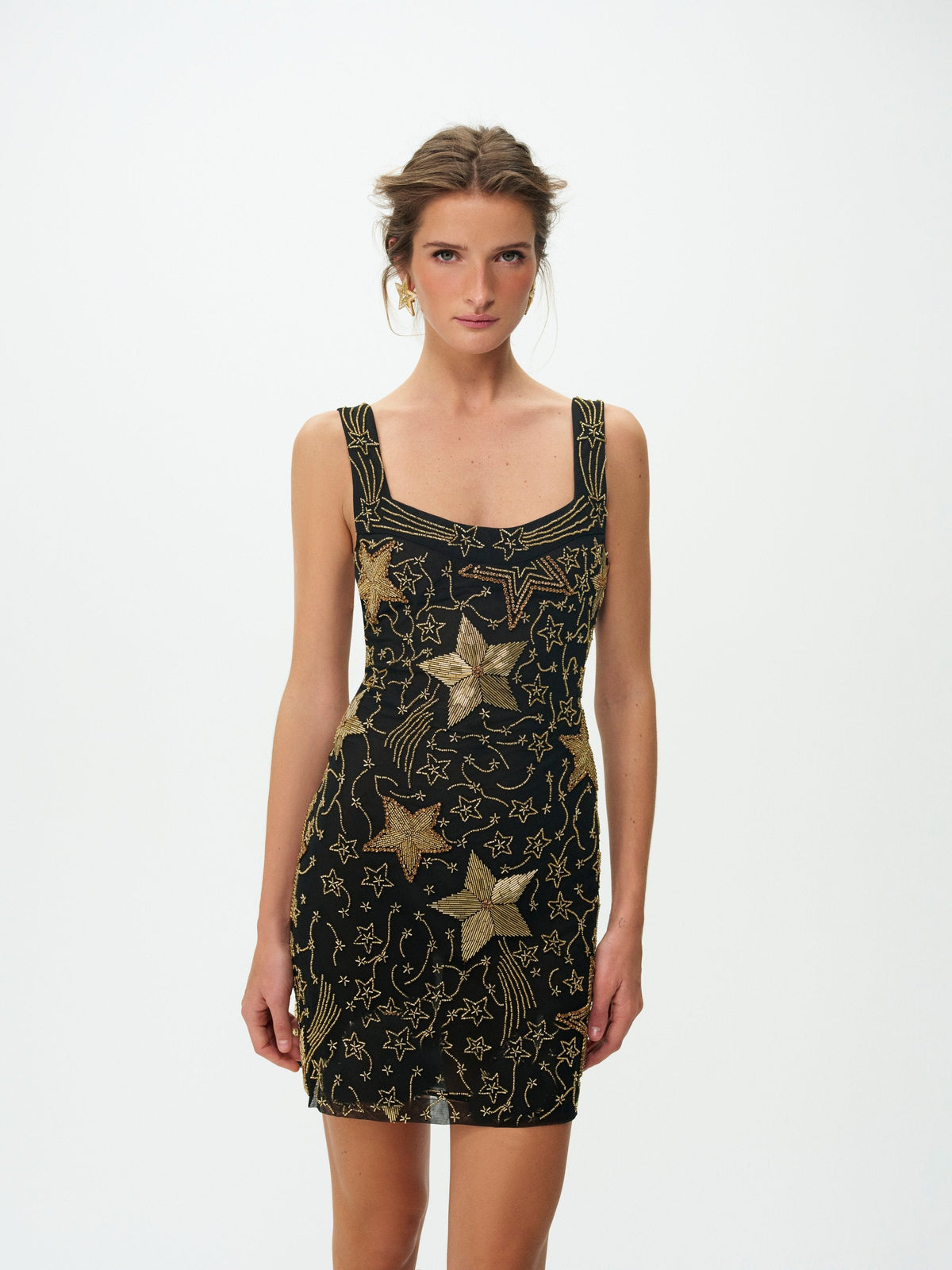 For Love & Lemons Shooting Stars Beaded Mini Dress